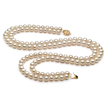 thumbnail image 2 of 20 Inch 8mm White Pearl Necklace – Natural Pearl With Cubic Zirconia, White Gold Plated 2 of 4